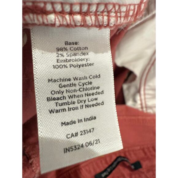 Talbots Stretch Corduroy Straight Leg Pants Mallard Embroidered Sz 10 - Picture 9 of 12